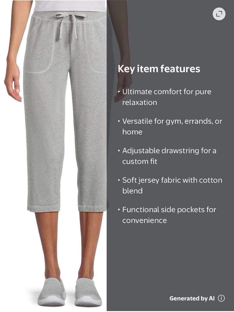 Athletic Works Women’s Medium Grey Heather Knit Capris 22” Inseam Size Xl Nwt — image 7 of 7